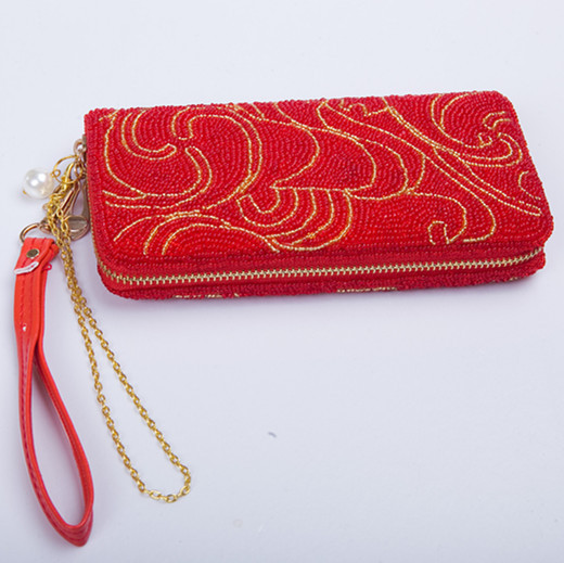 珠繡長款包