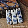 Retro ceramics, blue and white necklace, sweater for beloved