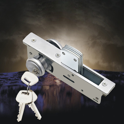 厂家批发铝合金门隐形玻璃门锁5128 有框玻璃门地锁 带钥匙双面锁|ms