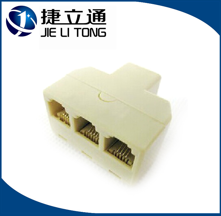 电话延长器一分三接线盒 四通RJ11 6P4C电话接线盒电话机转接头
