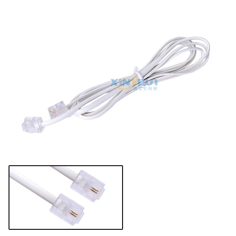 2 м телефонная линия двухъядерная 6P2C готовая телефонная линия RJ11 Прямая Оптовая Продажа с завода