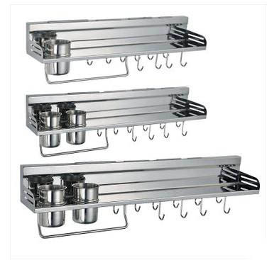 304实心不锈钢厨房挂件 多功能挂钩刀架收纳置物架|ms