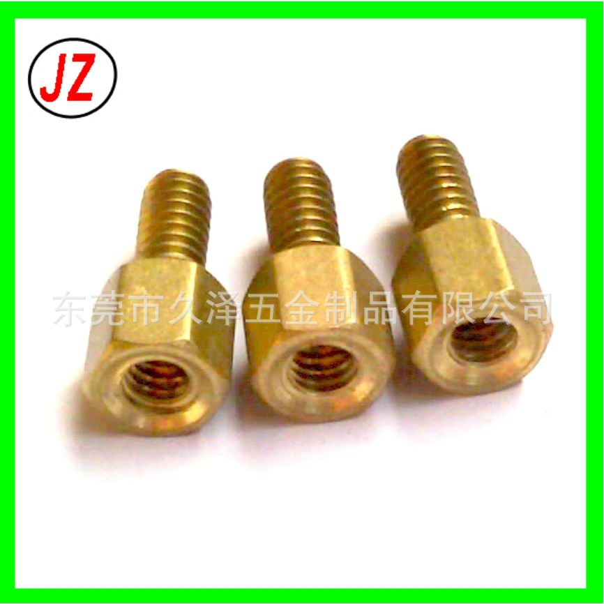 厂家直供黄铜内外牙六角螺柱 金色M3阴阳螺柱 led屏固定铜柱