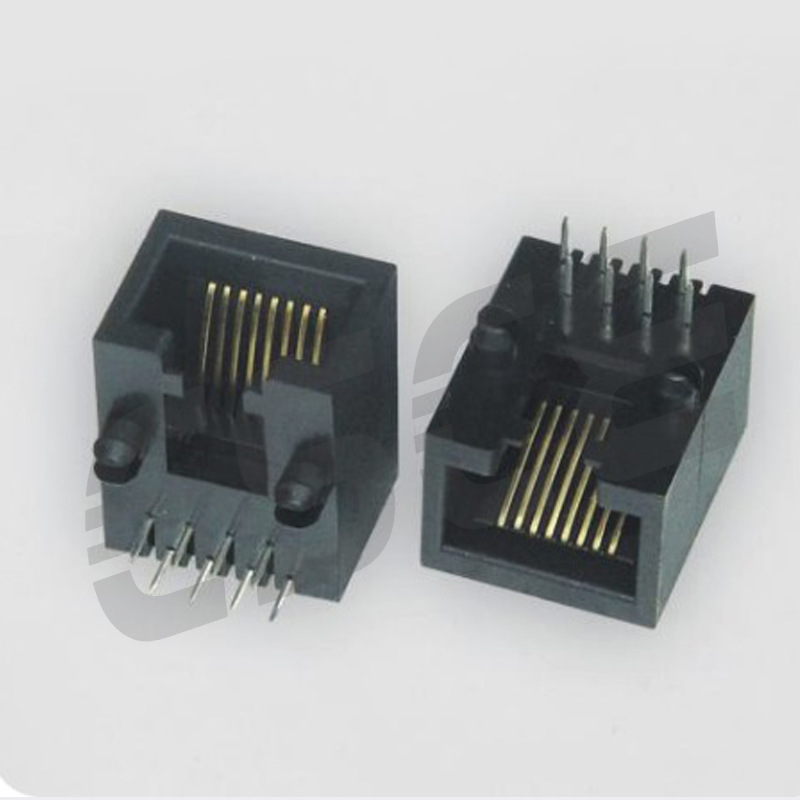 厂家直销规格齐全RJ45插座电脑连接器PCB带线插座