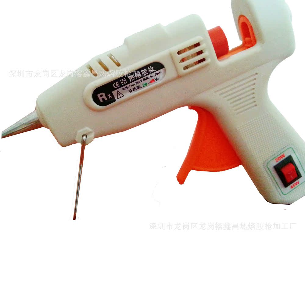 厂家直销榕鑫牌热熔胶枪、迷你温控胶枪 20-45W  欧式插座