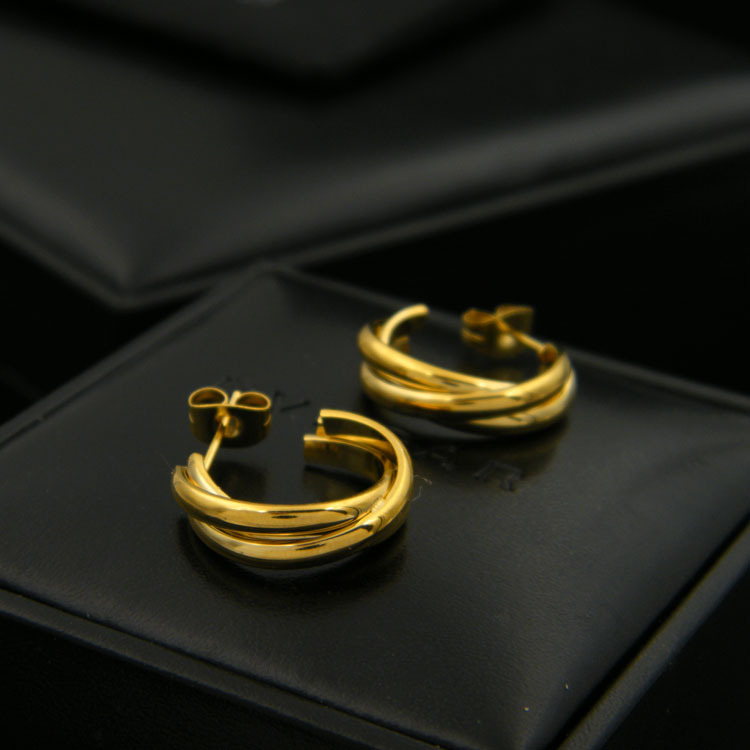 Titanium Steel Material 1 Pair Basic Geometric Plating Titanium Steel Earrings