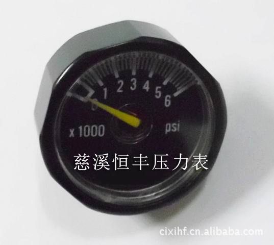 6000psi压力表直径25mm微型压力表小表高压压力表迷你压力表