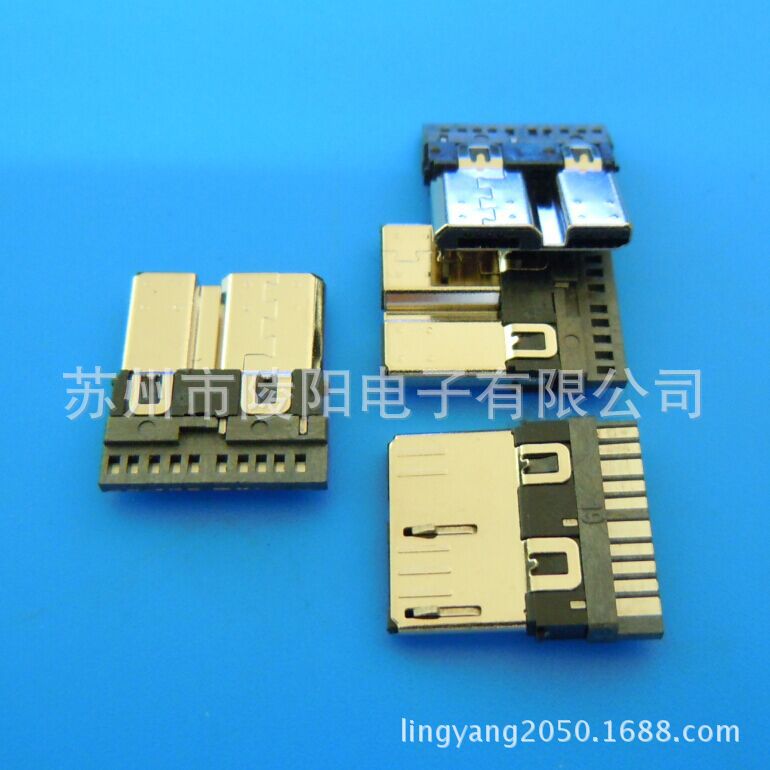 MICRO 10P公3.0版/单面焊/3.0厚双卡/外露7.5