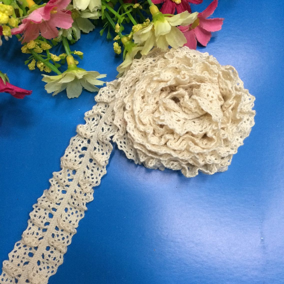 厂家热款  2.5厘米   双边有弹性纯棉线袜子裙摆花边辅料  现货