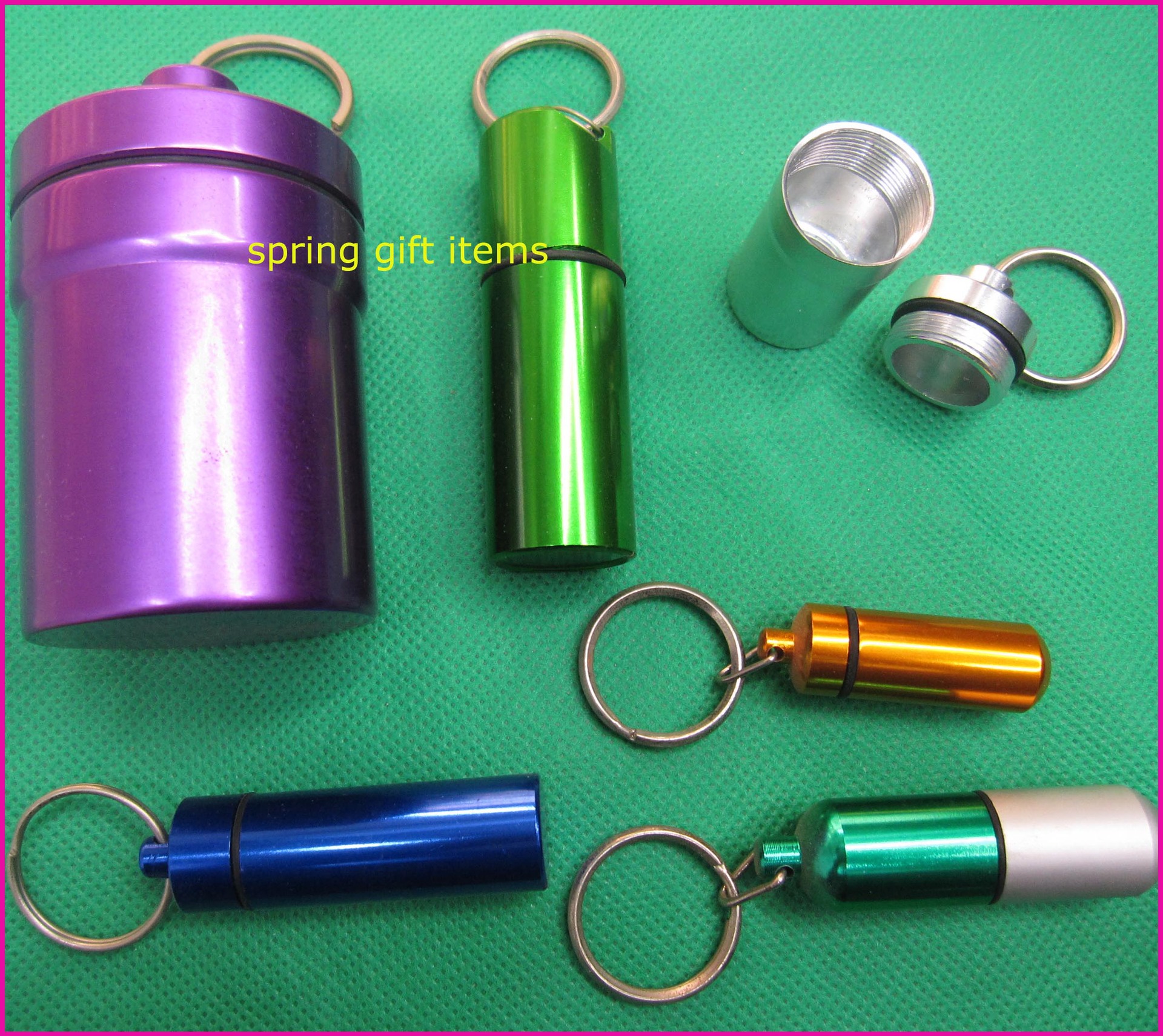 金属药瓶子 户外休闲铝合金小药丸瓶子带钥匙扣