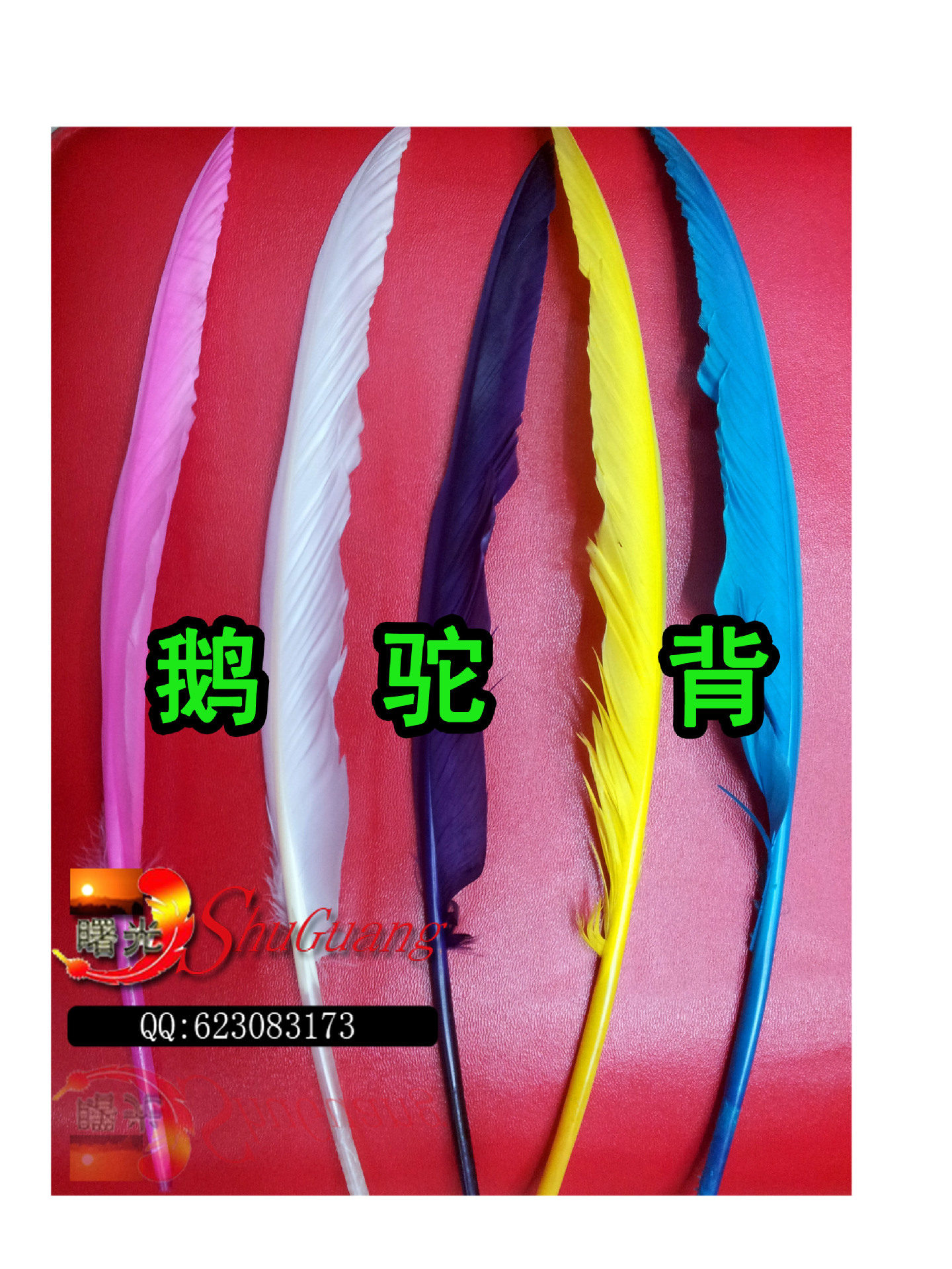新款羽毛笔金属笔芯 圣诞节礼品 25-30公分毛质滑润，色彩靓丽详情图10