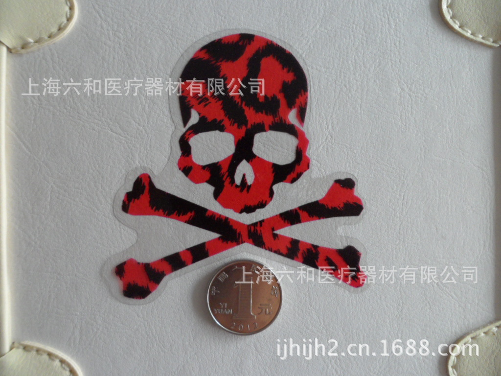 全透明 大红色豹纹头 个性贴纸死飞贴纸 旅行箱贴纸 W25