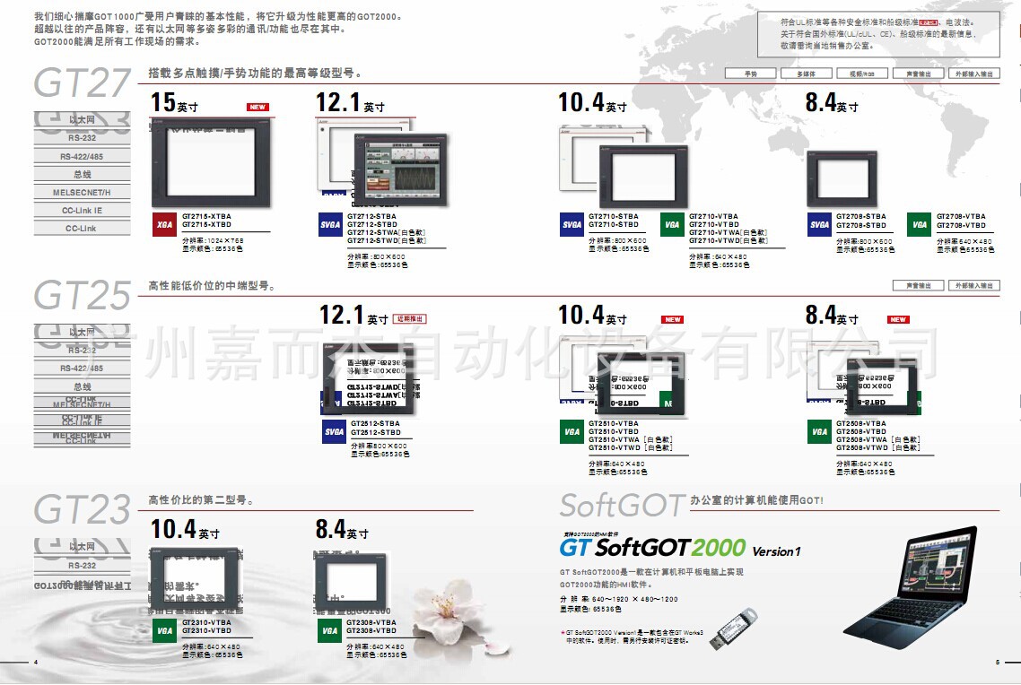 彩色工业屏三凌人机界面8寸触摸屏GT2508-VTBD