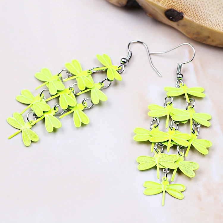 Fashion Earrings, long dangle multicolor 12 cm, lightweight 7 g accessory