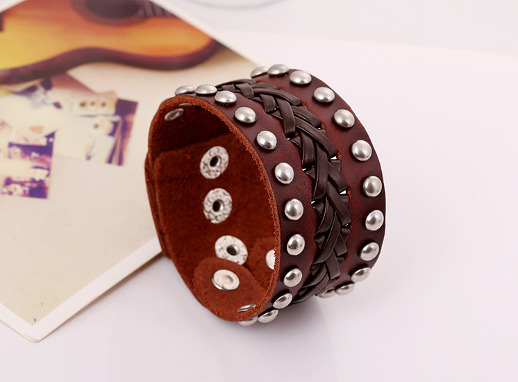 Vintage woven bracelet new menu0027s bracelet wide leather cowhide bracelet