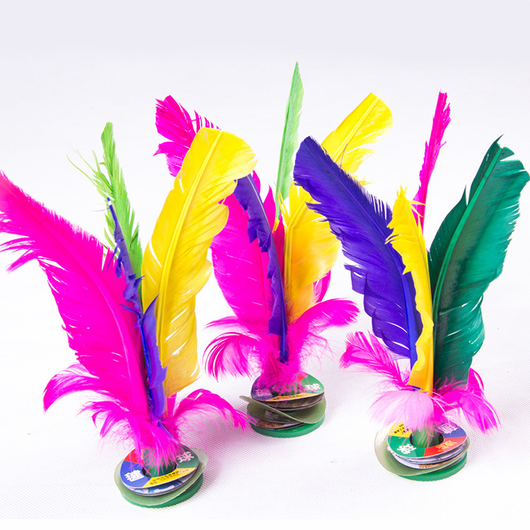 学生体育用品毽子19cm比赛踺子毽球耐踢牛筋底 彩色毽球毽子批发|ms