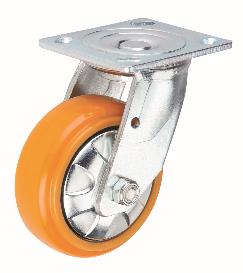 双轴承重型铁芯PU聚氨酯脚轮,PU轮,中山向荣脚轮