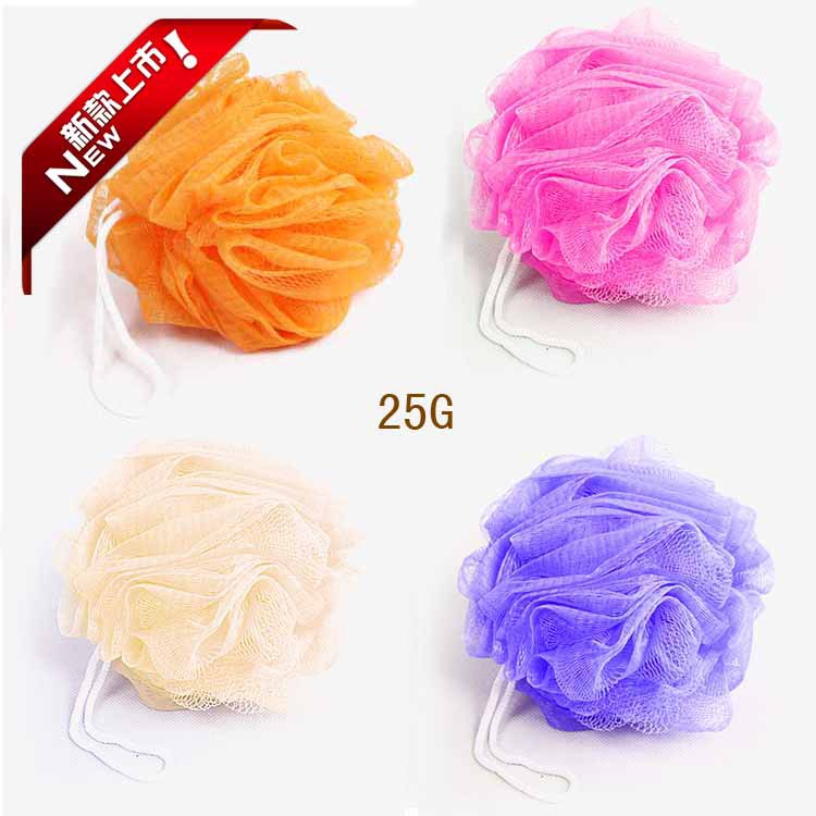 厂家直供可爱彩色沐浴球/浴擦/浴花  洗浴用品批发25G克 可订制