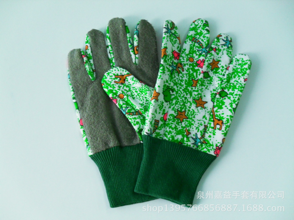 喷胶童装花园手套