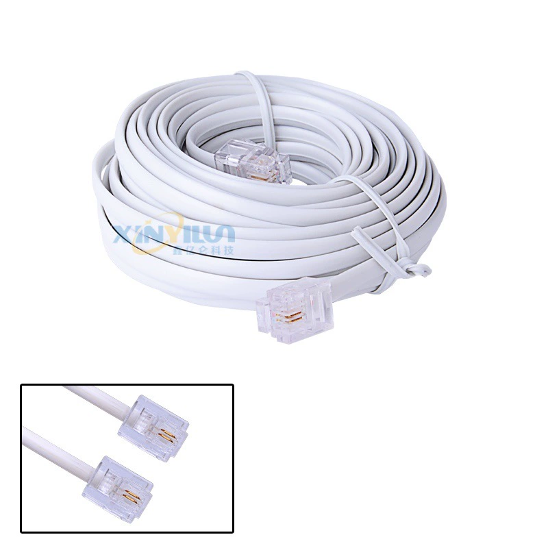 2-ядерная телефонная линия RJ11 6P2C телефонная линия готовый продукт 6 метров около 20 футов стационарной телефонной широкополосной связи