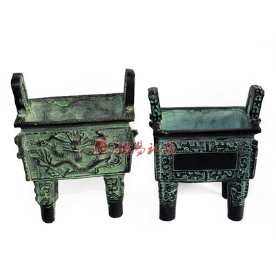 廠家直銷仿古青銅器小方鼎 家居擺件可做香爐 中國風特色小禮品