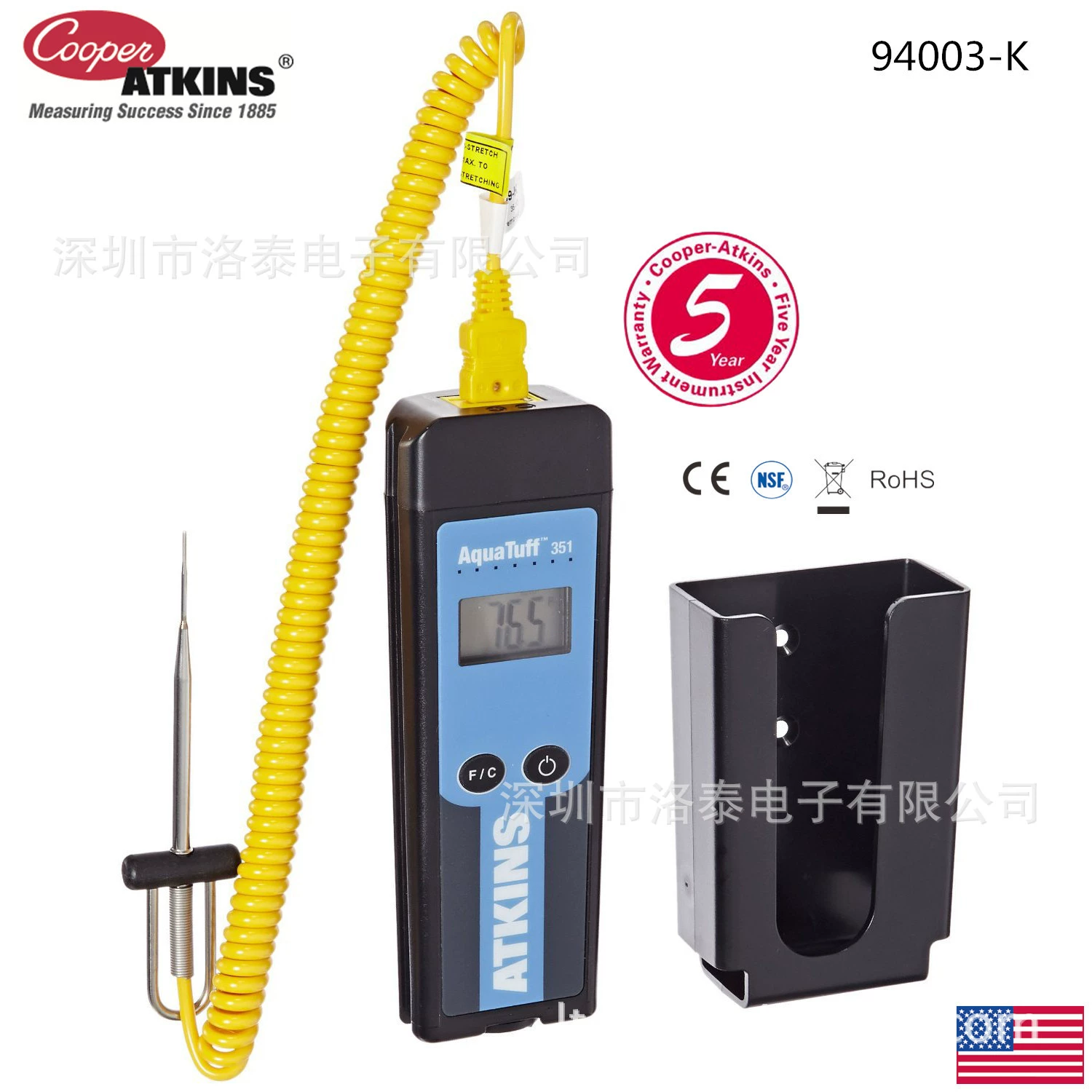 Термометр термопары США Cooper-Atkins 94003-K подходит Термометр термопары с 1 зондом