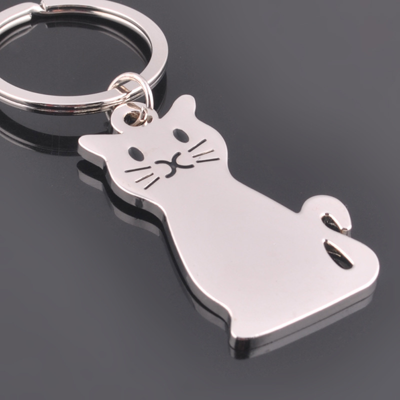 Factory supply creative keychain metal personality glossy dog keychain pendant customized company logo GX-