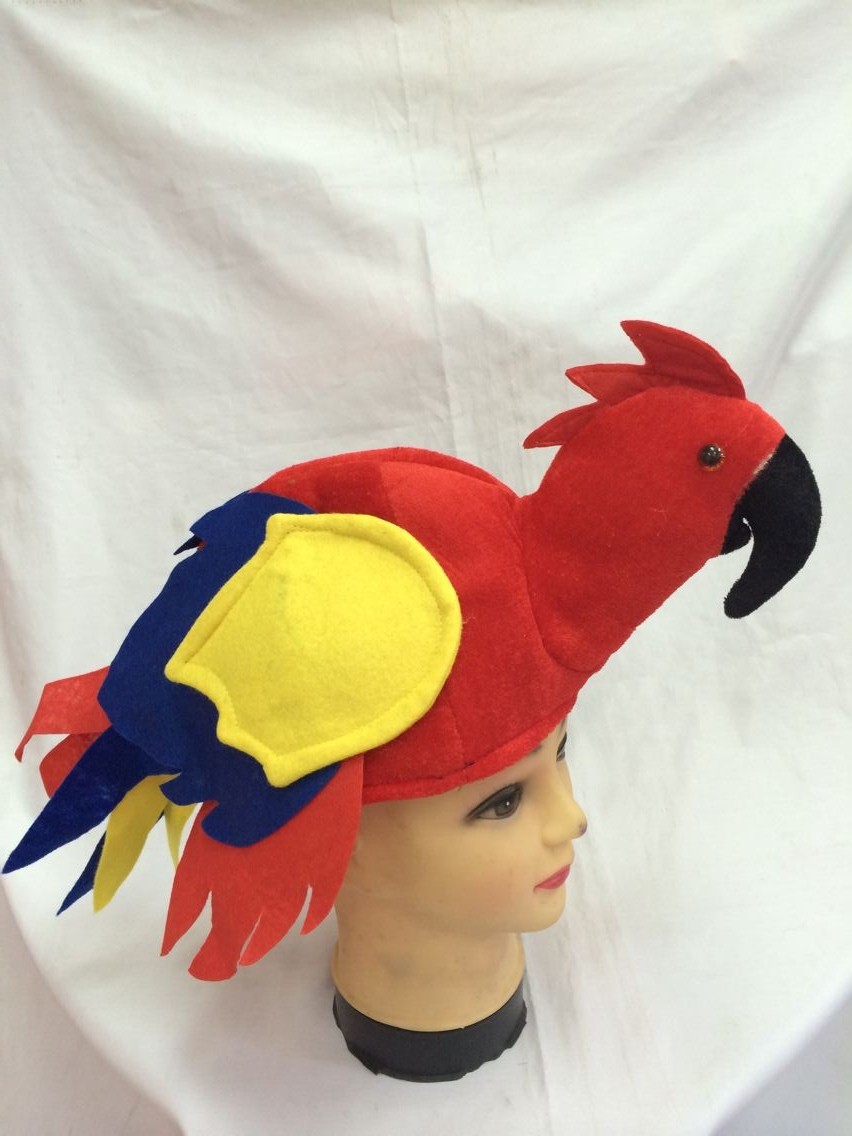 Pequeño sombrero de Carnaval de bola de fiesta al por mayor B320 accesorios de rendimiento sombrero de loro sombrero de modelado de animales