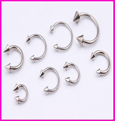 Fashion Geometric Stainless Steel Lip Stud Ear Studs Nose Ring 1 Piece display picture 3