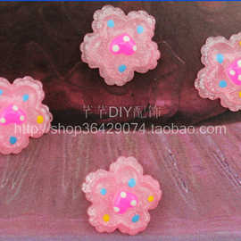 批发花朵树脂 19mm五瓣花 波点桃心小花diy手机壳服饰配件