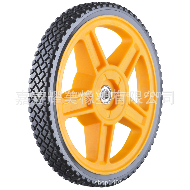 厂家供应6寸 7寸 8寸 12寸PP橡塑割草机轮子  塑料轮子