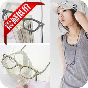 XL028 Korean jewelry Simplicity personality men and women glasses Retro Eyes box Necklace Alloy Necklace