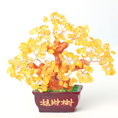Natural quartz Lucky Tree desk Crystal Decoration Pachira The opening gift Home Furnishing decorate Decoration wholesale
