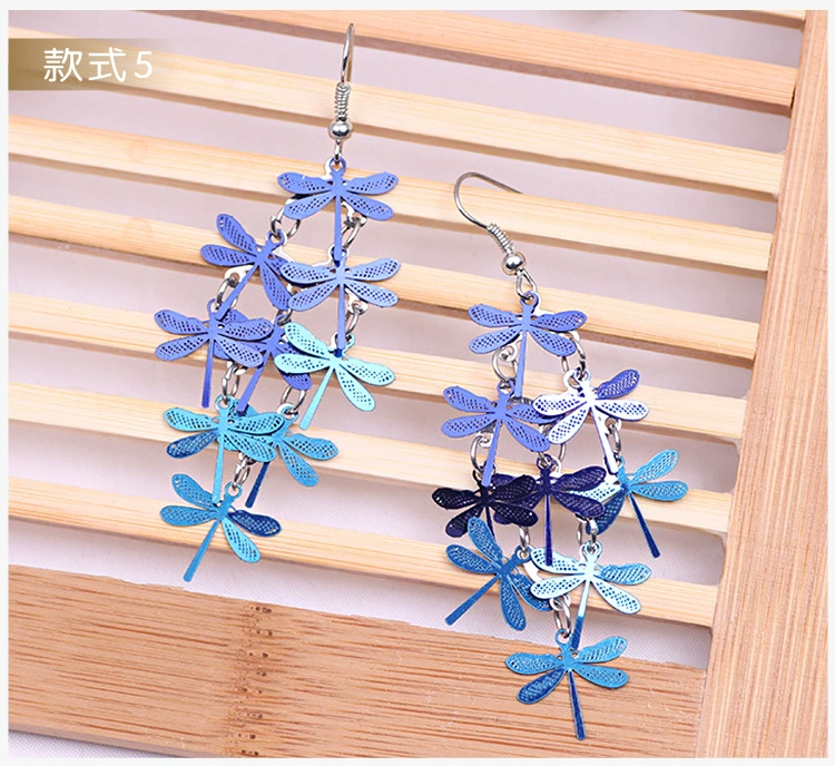 Fashion Earrings, long dangle multicolor 12 cm, lightweight 7 g accessory