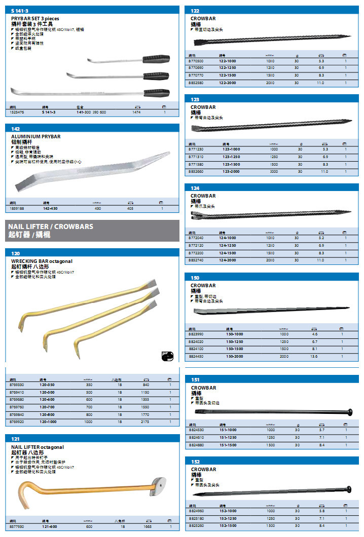 吉多瑞 弯曲棒 撬杆 起钉器 撬棍 品种多