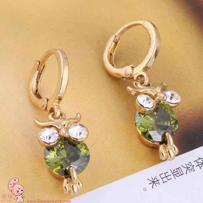 Серебряные серьги с цирконами, европейский стиль, 18 карат