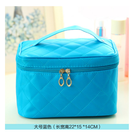 新款時尚女包 菱格專業化妝包韓版箱型大容量手提化妝包小號