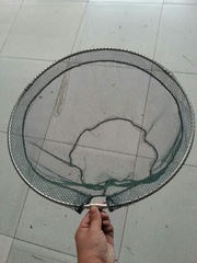 不鏽鋼網頭 直徑40cm 圓形網布密眼可摺疊抄網頭塗膠防掛抄網兜