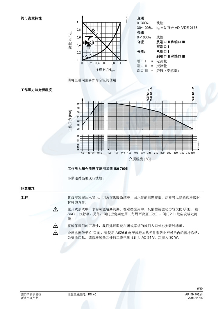 SIEMENS/西门子 VXF61.152 法兰连接 三通调节阀 DN15 西门子