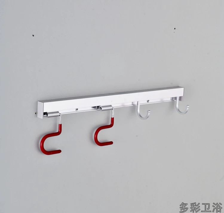 Factory hot selling multifunctional space aluminum mop broom rag holder with hook balcony bathroom 2 tow 2 hanging
