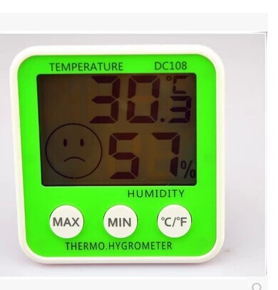 数显大屏幕显示 室内电子温度计湿度计红黄蓝绿色DC108