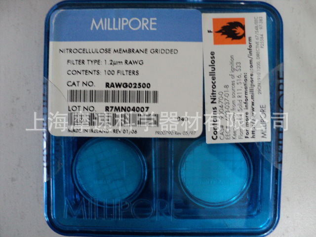 RAWG02500油品检测Millipore滤膜混1.2um孔径，25mm直径带网格