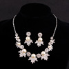 Jewelry for bride, set from pearl, high-end necklace and earrings, accessory