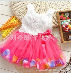 2023 New Girls' Fashion K-Style Exquisite and Ethereal Petal Dress, Overseas Trade Model, Factory Dropshipping
