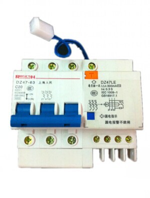  漏电报警不跳闸断路器（空气开关）DZ47LE-63    3P