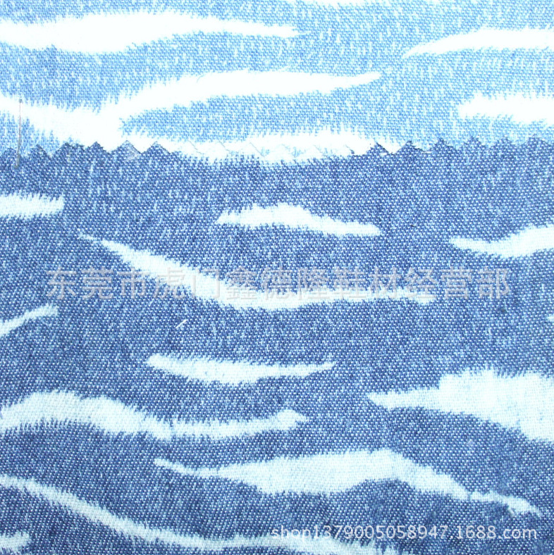 MB4081现货供应印斑马纹牛仔布料 鞋服手袋布料