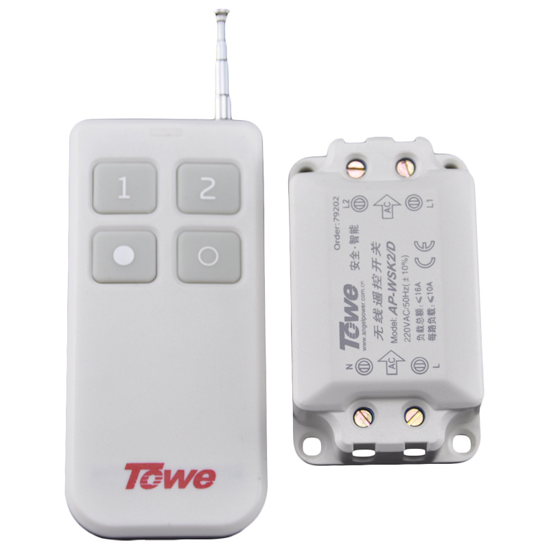 厂家直销 TOWE 220v无线遥控开关 LED水晶灯具二路智能遥控开关