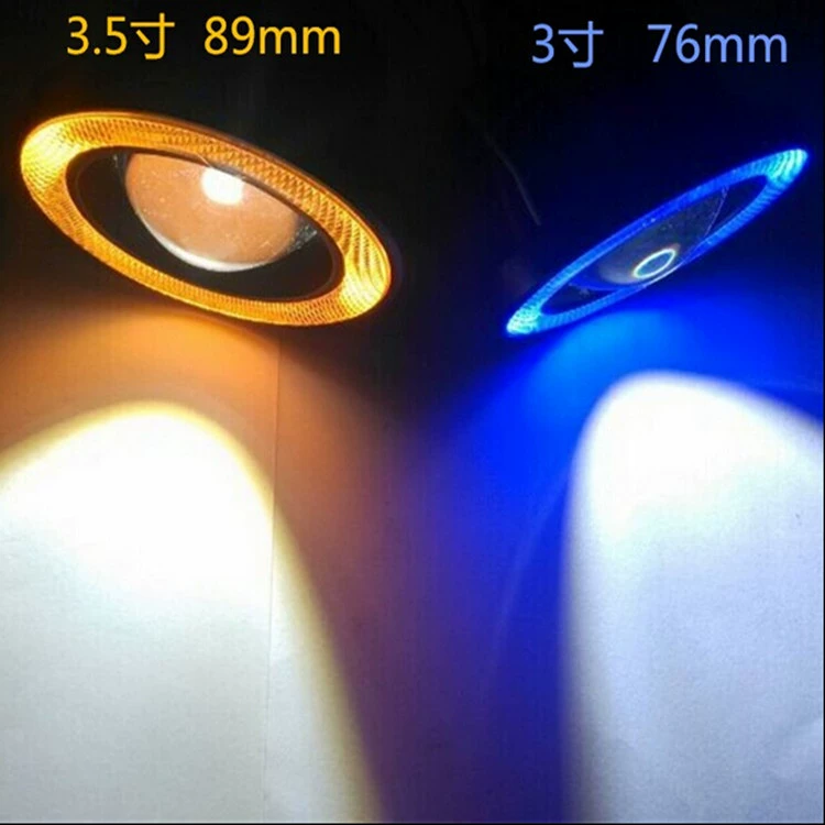 Автомобильная LED линзованная противотуманная фара 30W COB с ангельским кольцом/«глазом быка», модифицированная линза «рыбий глаз», дневная линия, 3 дюйма