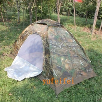 Maple Leaf Camouflage Soldier Single Tent with Screen Door Anti-mosquito Camping Style Tent Fishing Tent Wholesale (Çadırlar)