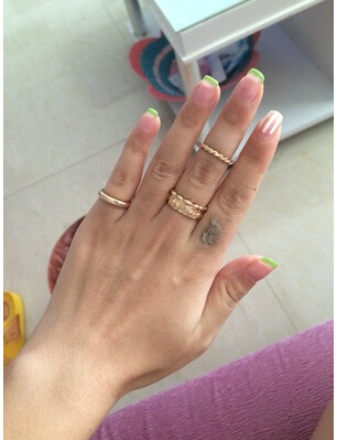 3件套 韓劇想你同款戒指 玫瑰花浮雕戒指 韓國飾品戒指韓版3